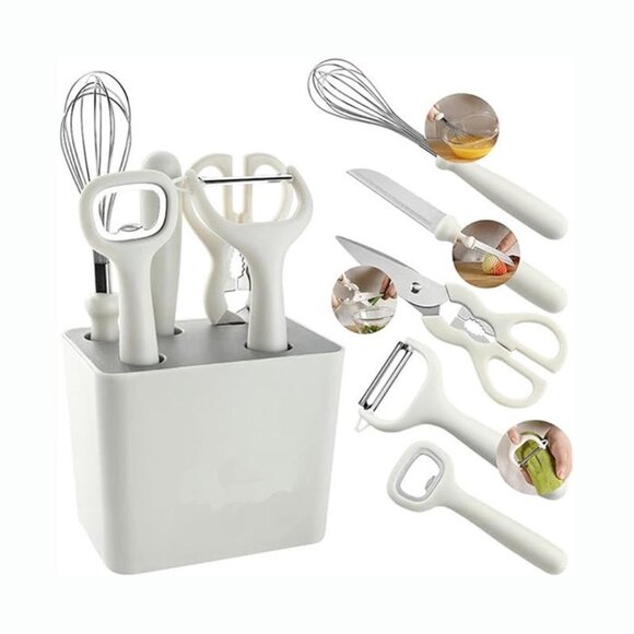 Home Kitchen Gadgets Utensils Set Paring Knife Whisk Bottle Opener Peeler - Picture 1 of 8